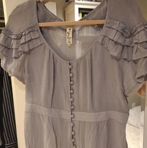 Anthropologie Silk Grey Blouse Size 12